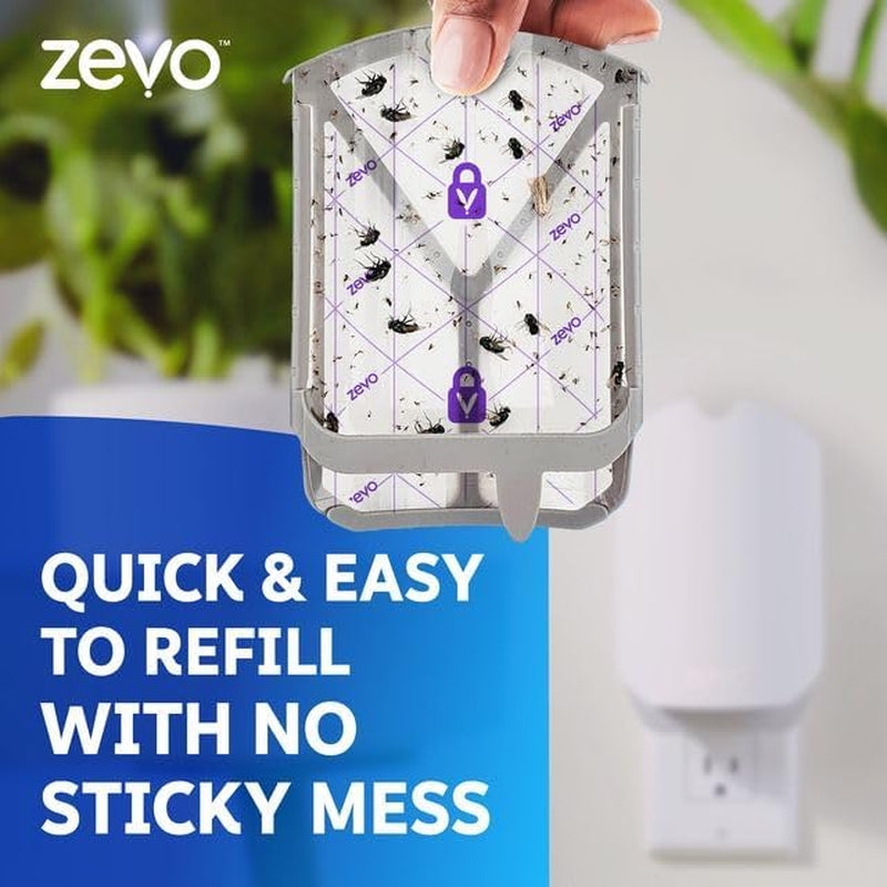 Flying Insect Trap & Cartridge - Plug in Fly Trap & Indoor Bug Catcher for Gnats, House & Fruit Flies - Mess-Free - Use in Any Room - Uses Blue & UV Light (1 Plug in Device & 1 Cartridge)