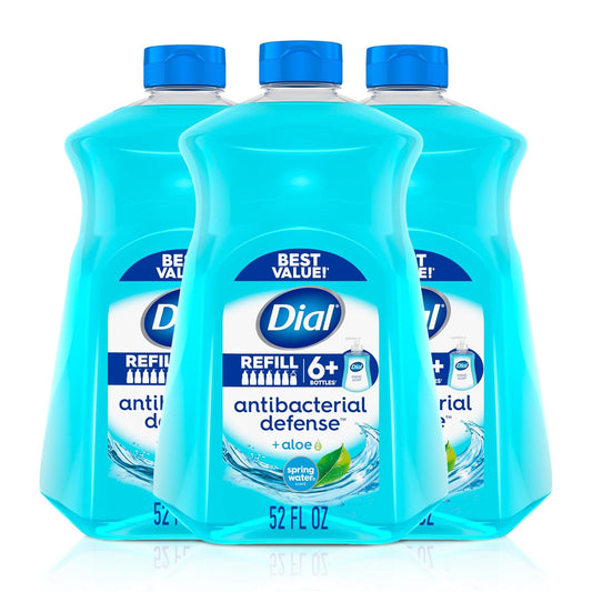 Antibacterial Defense Spring Water Liquid Hand Soap, 52 Fl Oz | Gentle Cleansing with Aloe Vera, Dermatologist Tested, Free from Parabens and Silicones, 3-Pack