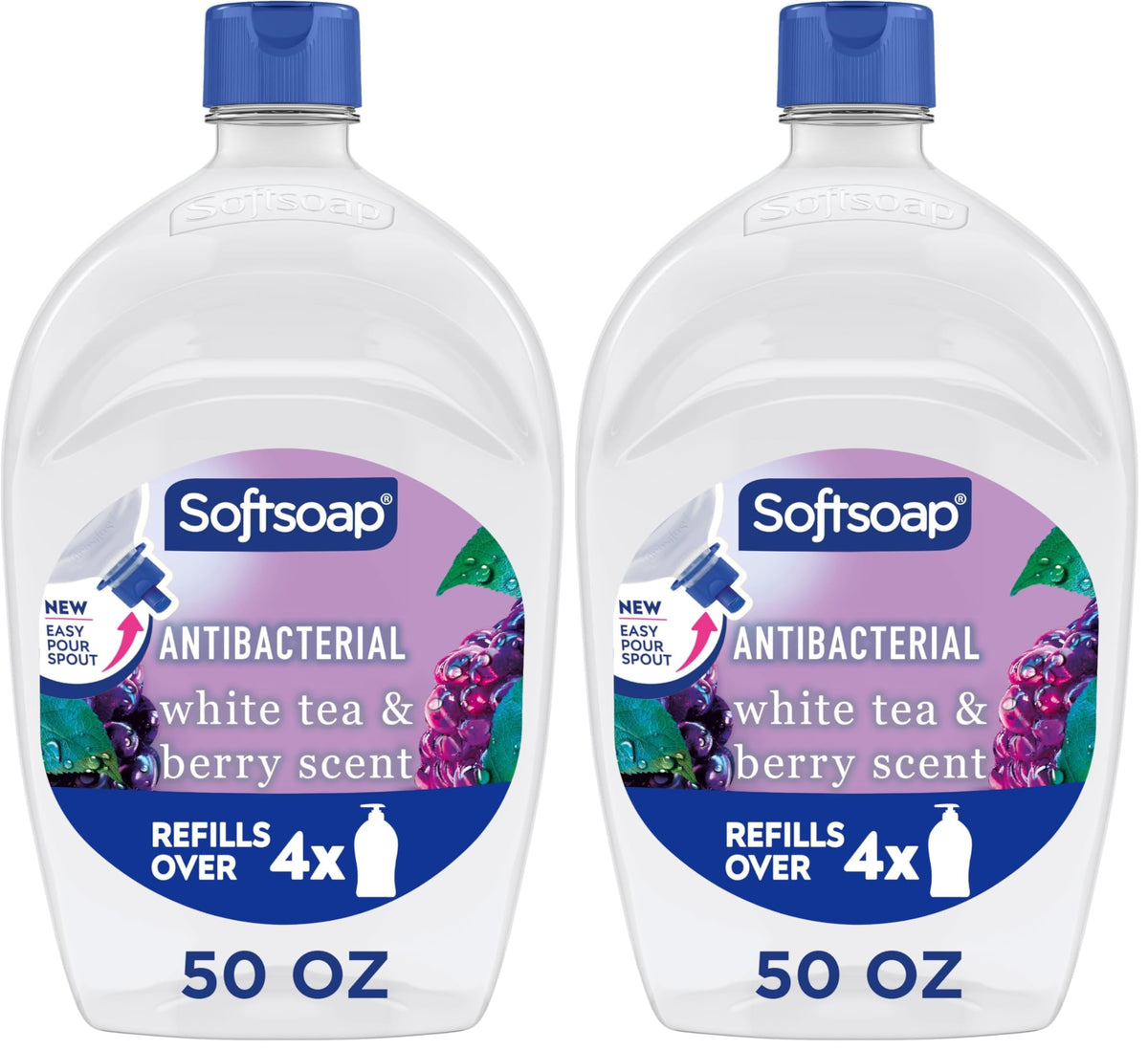 Softsoap Antibacterial Hand Soap Refill, White Tea & Berry Scent, 50 fl oz