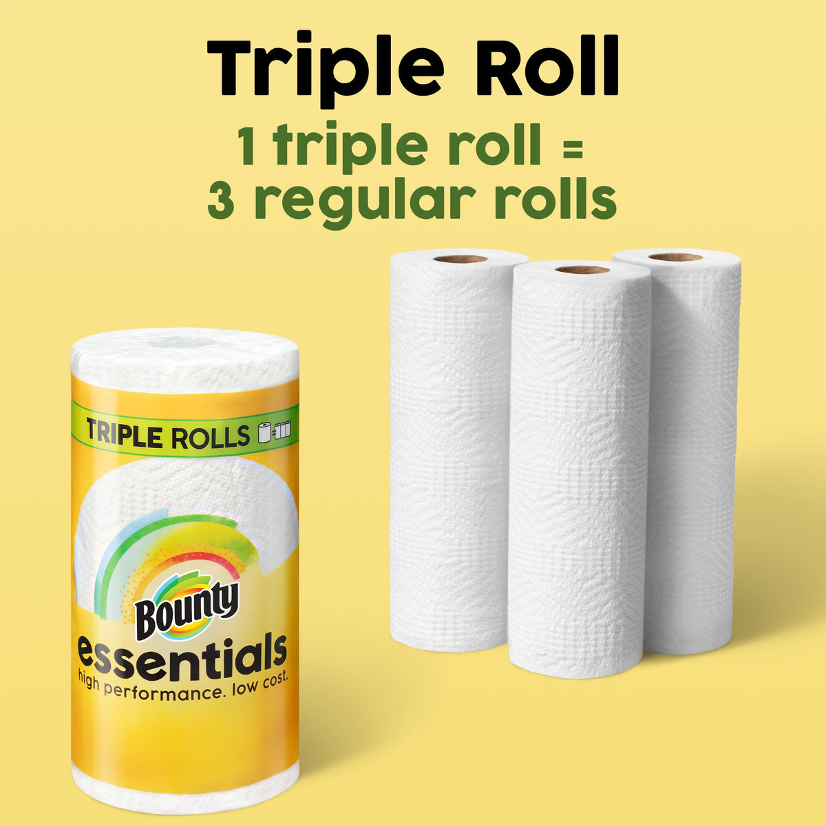Bounty Essentials Select-A-Size Paper Towels, 6 Double Rolls, White, 108 Sheets Per Roll