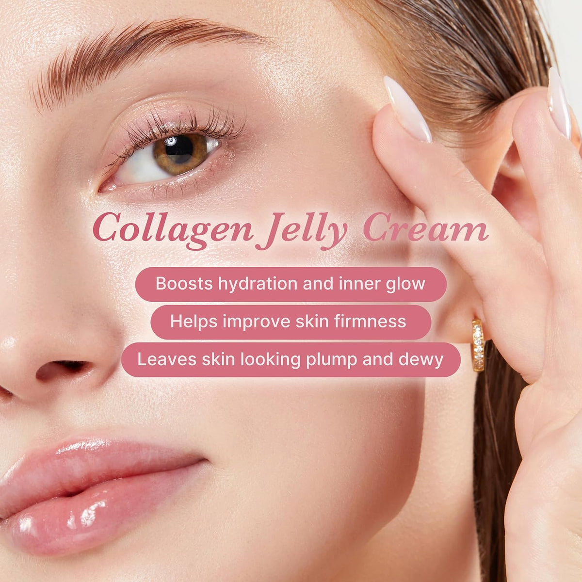 Medicube - Jelly Cream with Collagen & Niacinamide, 1.69 fl.oz Freeze-Dried Hydrolyzed Collagen for Skin Barrier Hydration, 24H Glow & Lifted Look, Korean skincare, 1.69 fl.oz