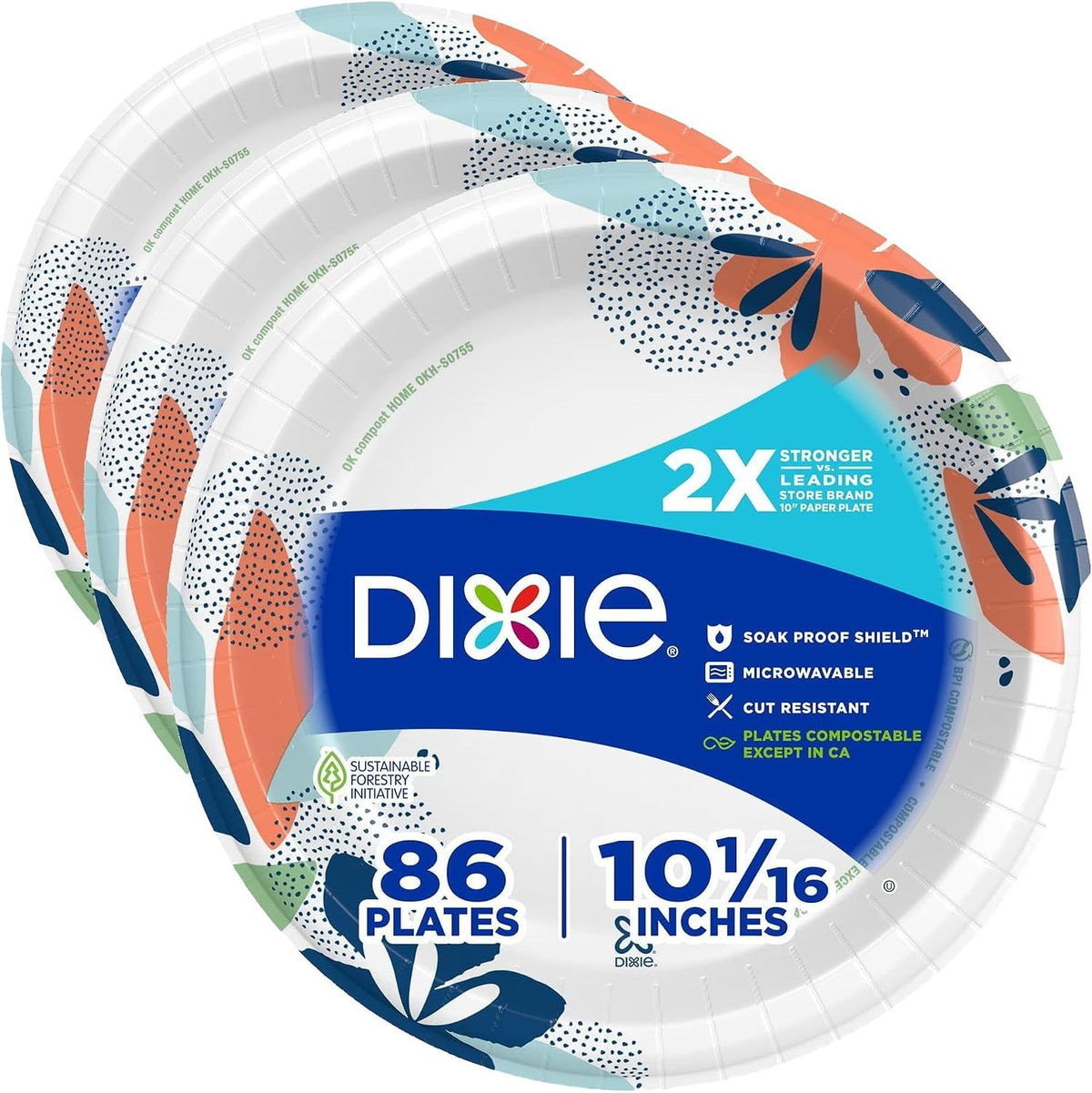 Dixie Large Paper Plates 10 Inch, 150 Ct Disposable Paper Plate Pack