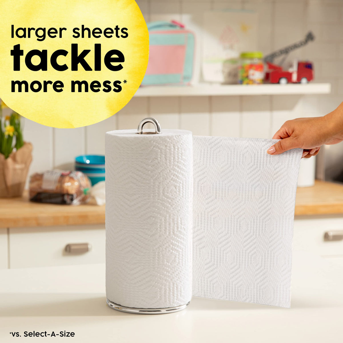 Bounty Essentials Select-A-Size Paper Towels, 6 Double Rolls, White, 108 Sheets Per Roll