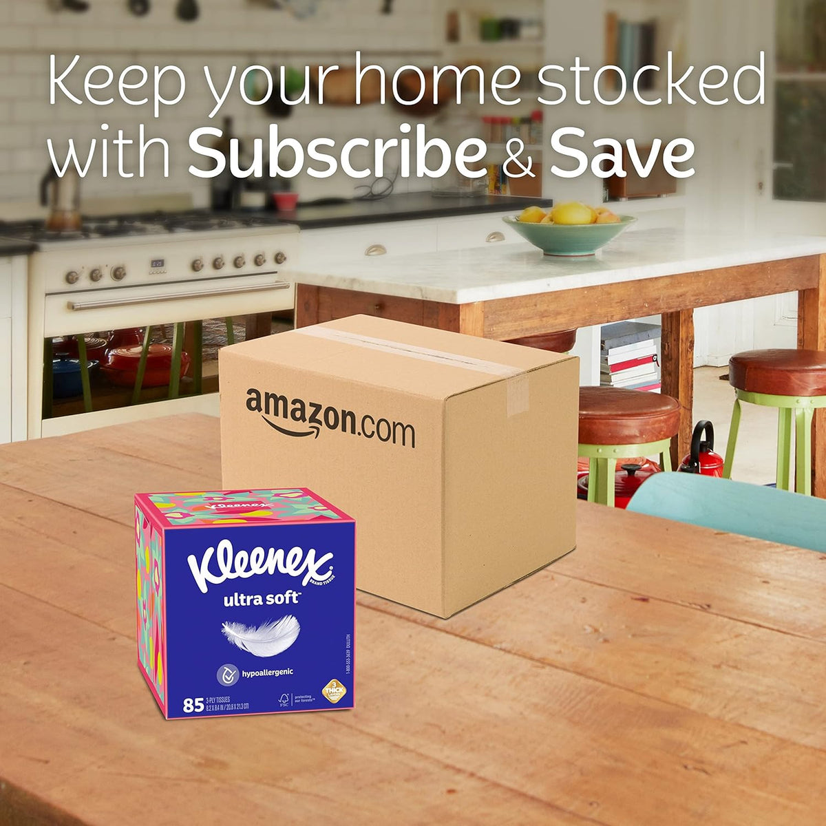 Kleenex Ultra Soft Facial Tissues, 8 Cube Boxes, 80 Tissues per Box