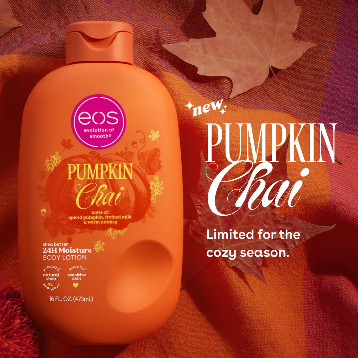 EOS Shea Better Body Lotion- Vanilla Cashmere, 24-Hour Moisture, 16 fl oz.