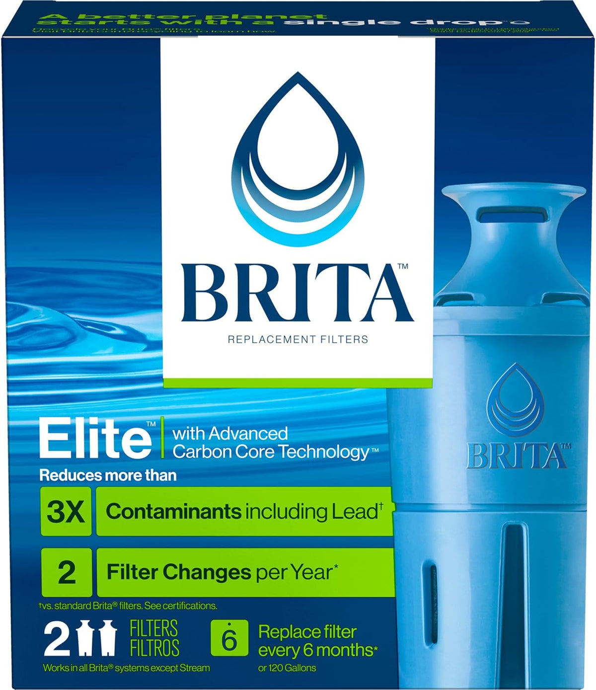 Brita Elite Replacement Water Filter, 2 Pack