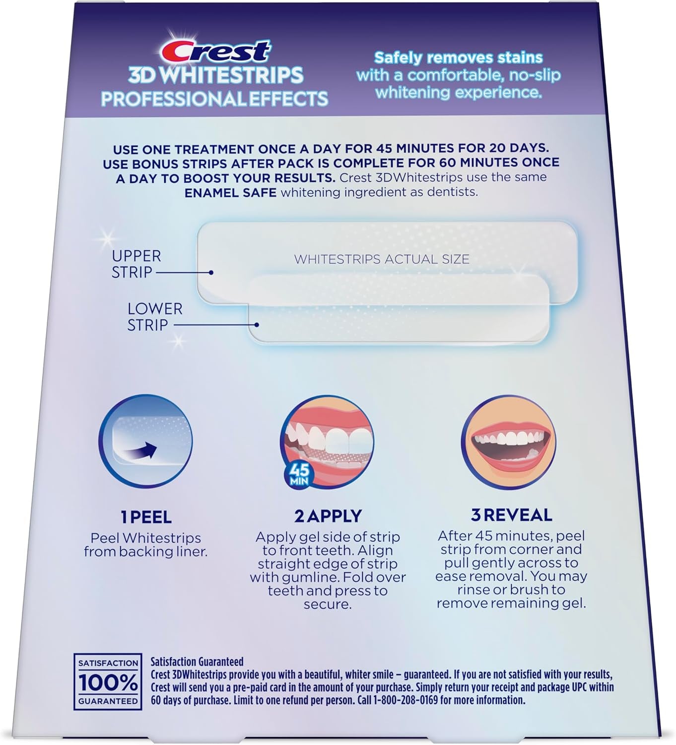 Get 19 Shades Whiter Smile: Professional 3D Teeth Whitening Strips Kit – Enamel-Safe Fast Whitener (22 Treatments, 44 Strips).