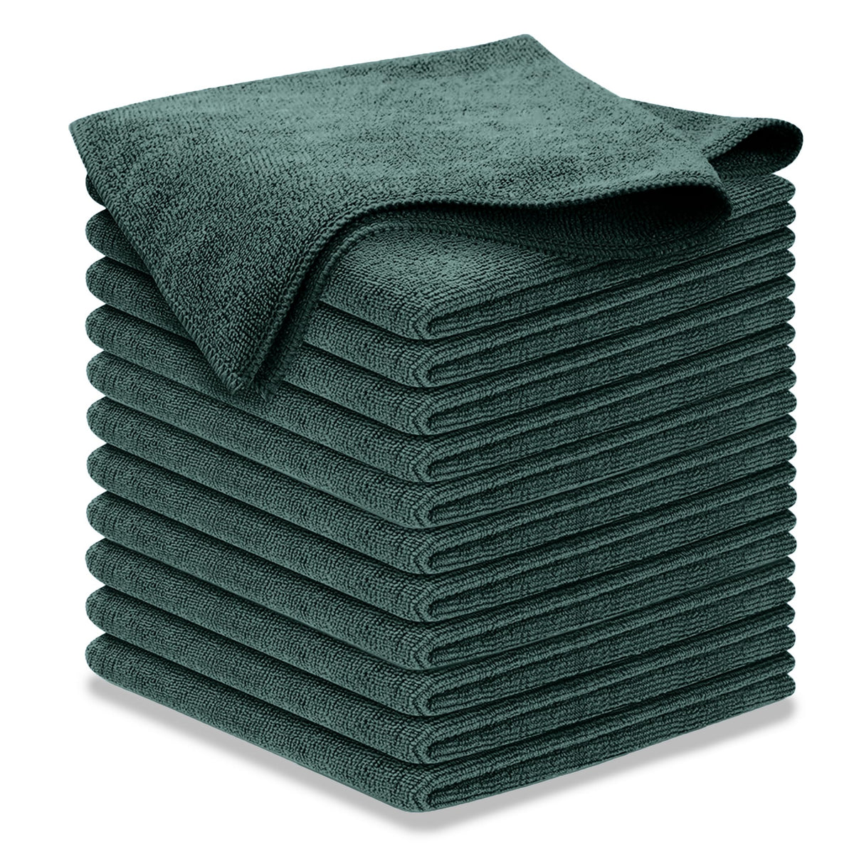 USANOOKS Microfiber Cleaning Cloth Grey - 12 Pcs (12.5"x12.5") - High Performance - 1200 Washes, Ultra Absorbent Microfiber Towel Weave Grime & Liquid for Streak-Free Mirror Shine - Car Washing Cloth