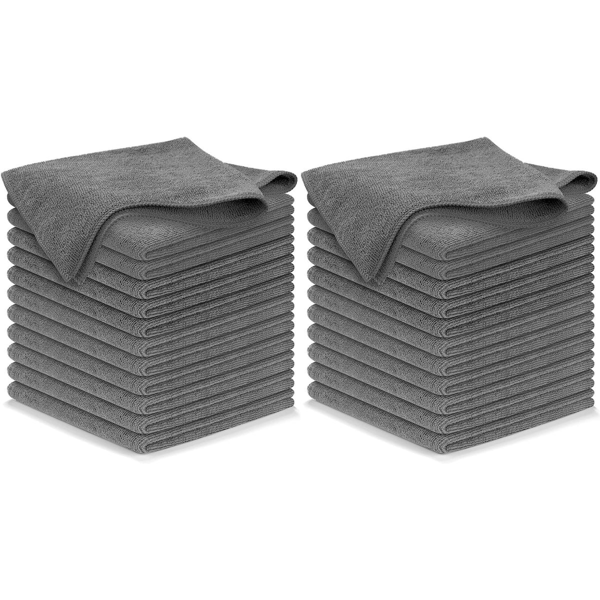 USANOOKS Microfiber Cleaning Cloth Grey - 12 Pcs (12.5"x12.5") - High Performance - 1200 Washes, Ultra Absorbent Microfiber Towel Weave Grime & Liquid for Streak-Free Mirror Shine - Car Washing Cloth