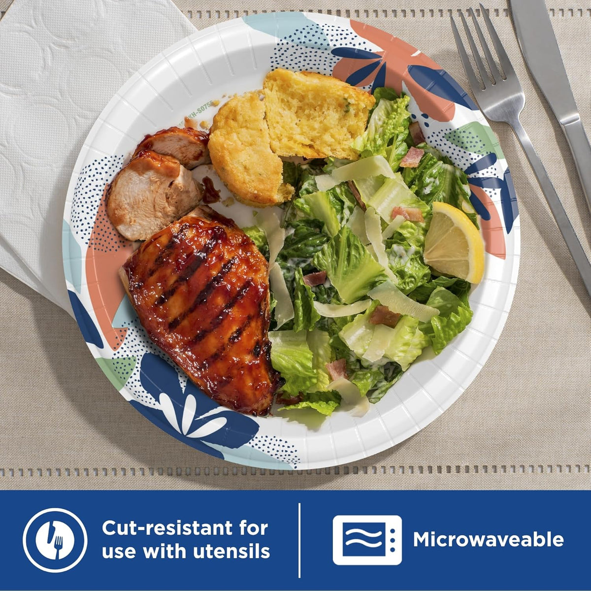 Dixie Large Paper Plates 10 Inch, 150 Ct Disposable Paper Plate Pack