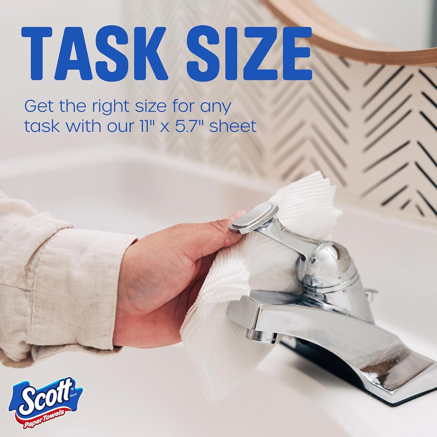 Scott Paper Towels, Task Size, 30 Family Double Rolls, 119 Sheets per Roll