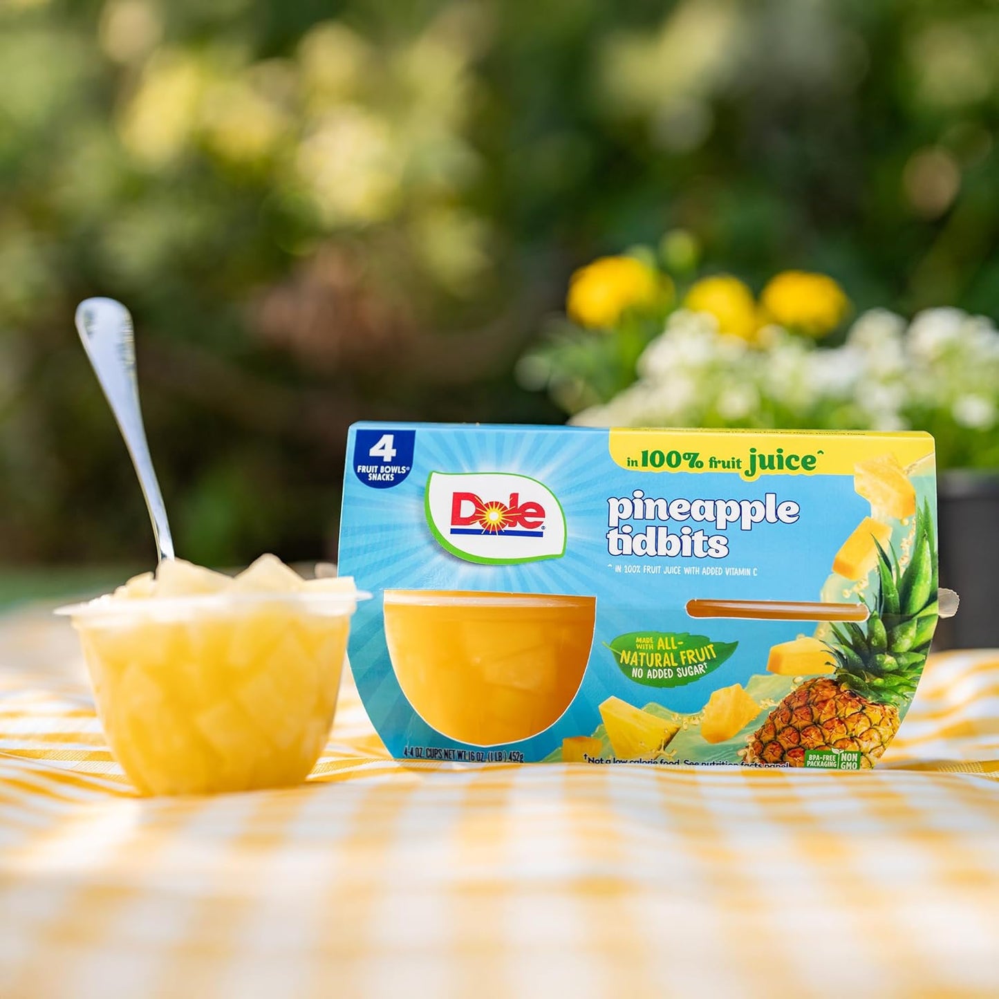 Fruit Bowls Pineapple Tidbits in 100% Juice Snacks, 4Oz 24 Total Cups, Gluten & Dairy Free, Bulk Lunch Snacks for Kids & Adults