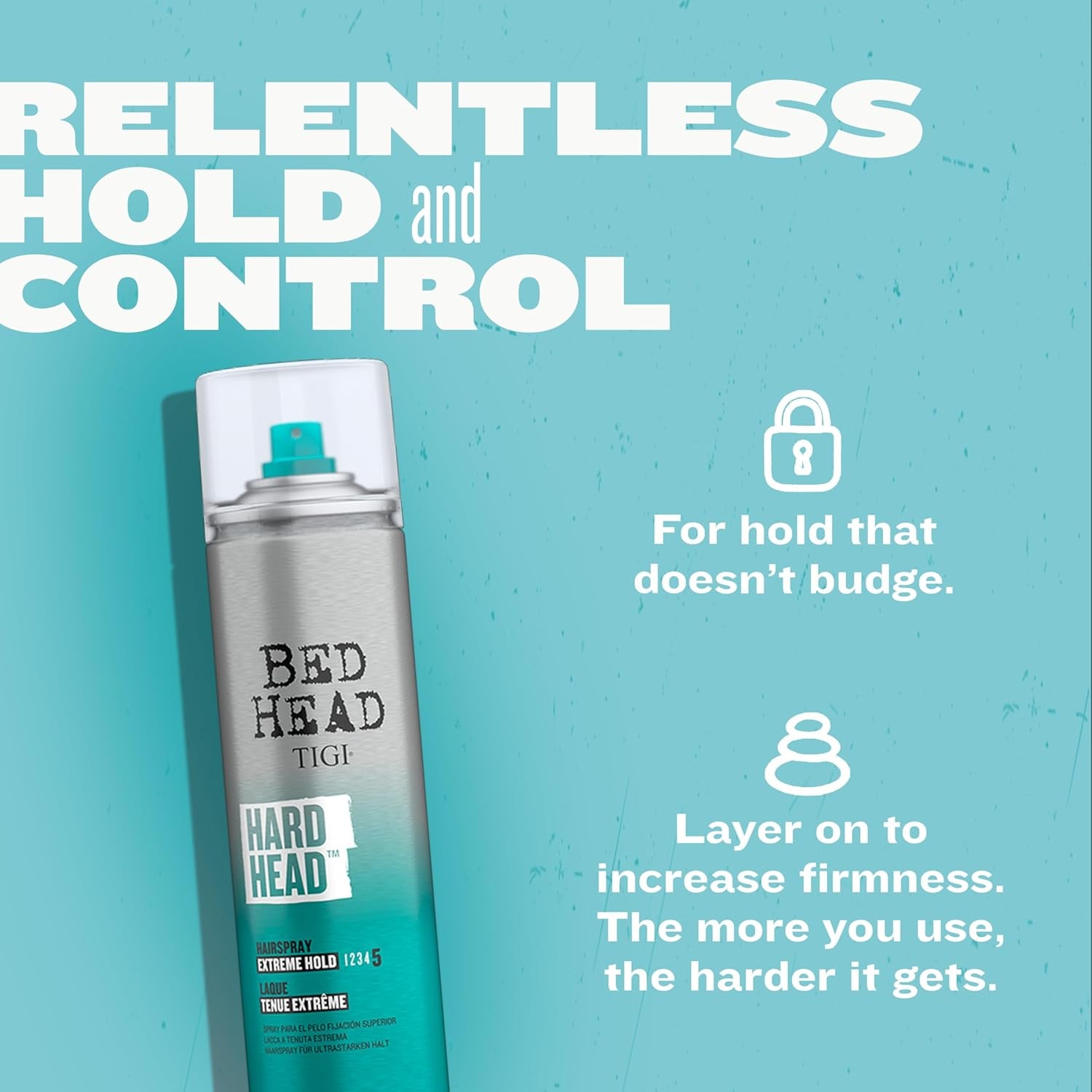 Bed Head Hard Head Hair Spray – Extra Strong Hold for All Day Style and All Hair Types, 11.7 Oz