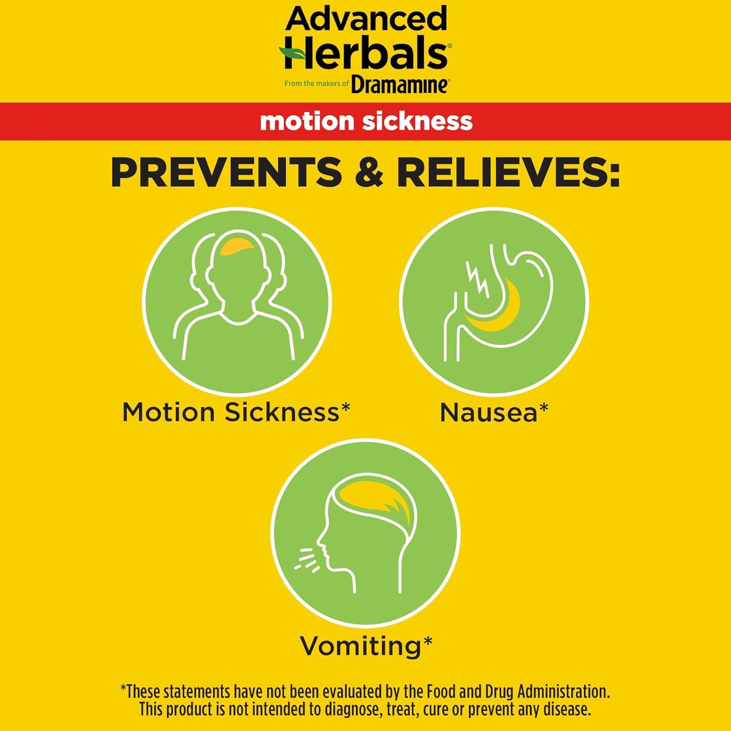 Advanced Herbals, Motion Sickness Relief, Ginger Capsules, 18 Ct | from the Makers of , Non-Drowsy, Relief from Nausea, Capsules Made with Natural Ginger