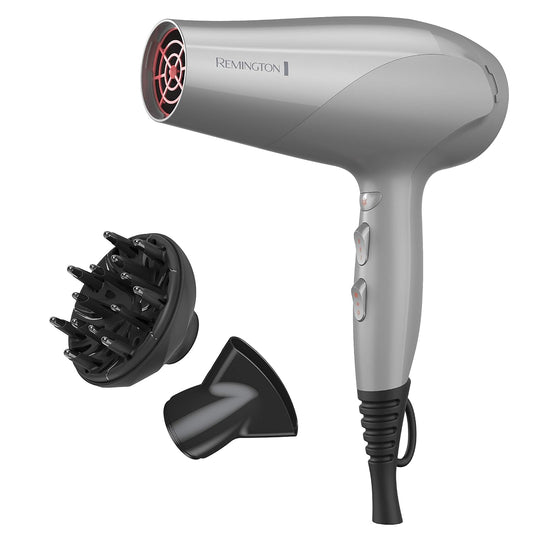 Damage Protection Hair Dryer, Ceramic Ionic Technology | Diffuser and Concentrator Attachments, 3 Piece Set, 1875W Power, 3 Heat and 2 Speed Settings