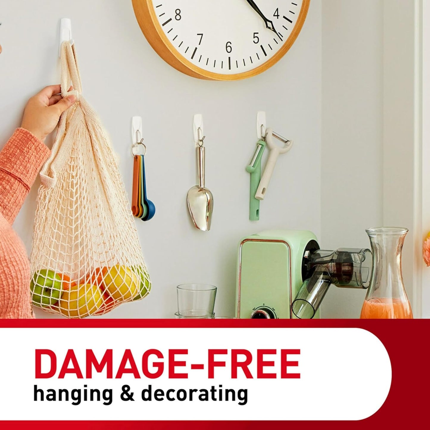 Command Large White Hooks, 14 Hooks, 16 Strips | Damage-Free Hanging Wall Hooks with Adhesive Strips, No Tools Adhesive Hooks for Hanging Decor, Holds up to 5 Lb