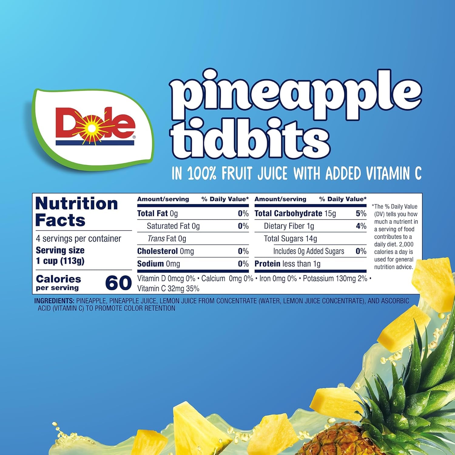 Fruit Bowls Pineapple Tidbits in 100% Juice Snacks, 4Oz 24 Total Cups, Gluten & Dairy Free, Bulk Lunch Snacks for Kids & Adults