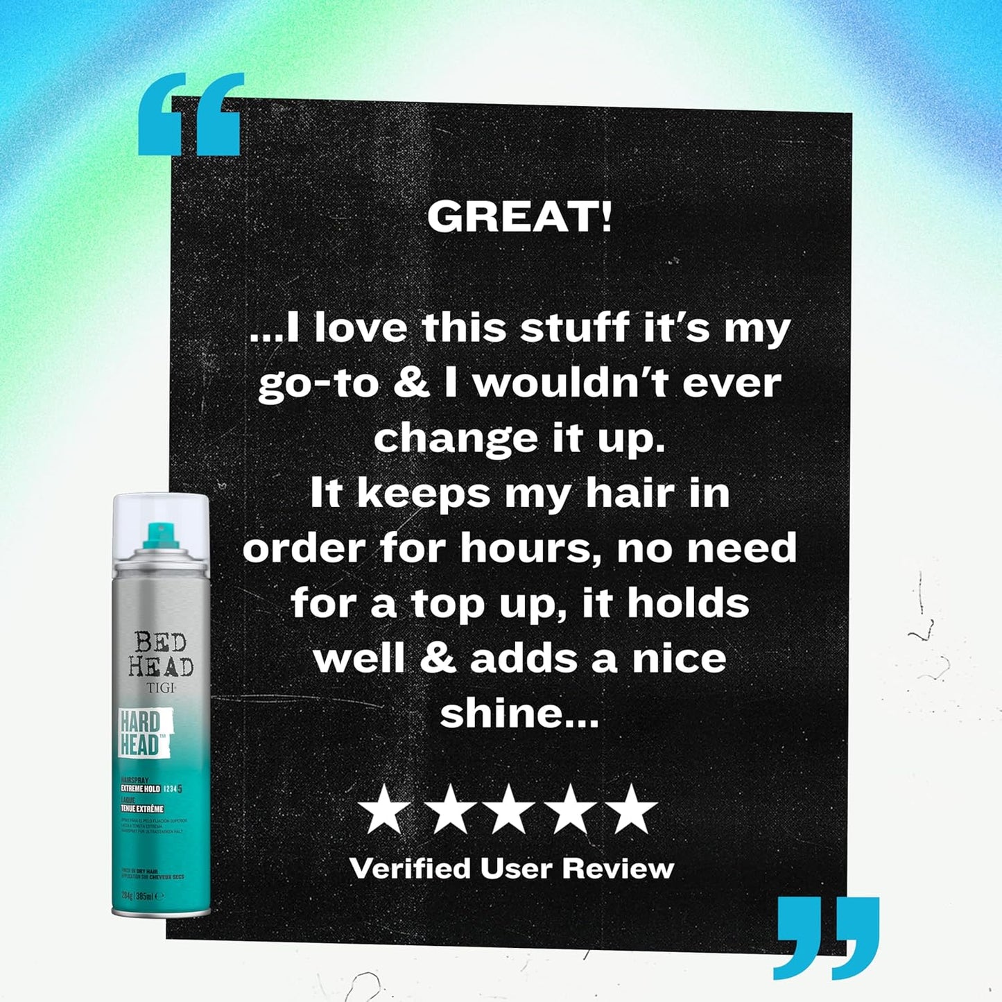 Bed Head Hard Head Hair Spray – Extra Strong Hold for All Day Style and All Hair Types, 11.7 Oz