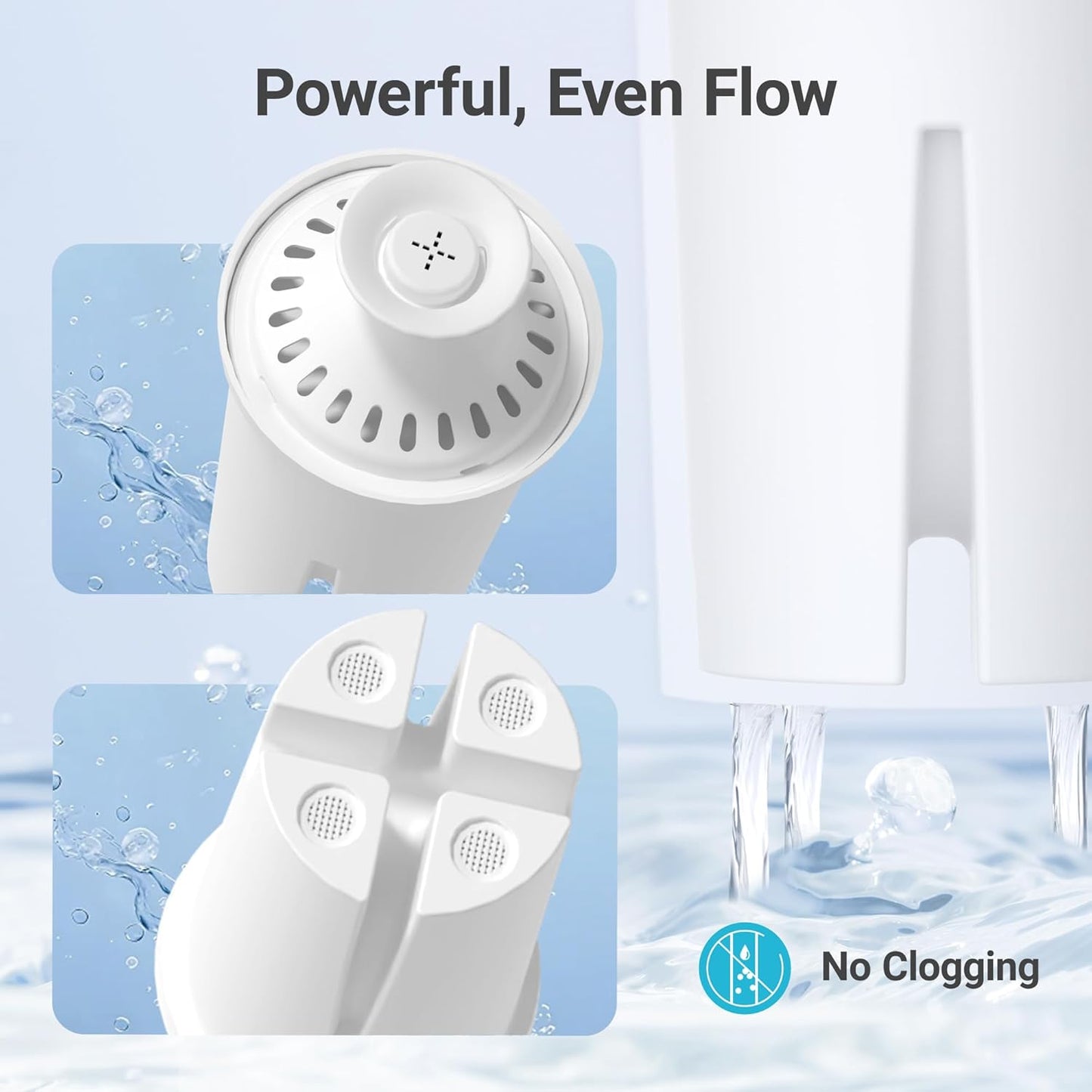 Filter Replacement for Brita® Water Pitcher & Dispenser, 6 Pack | Compatible with Brita® Pitchers and Dispensers, OB03, Mavea® 107007 and More, NSF Certified, 1 Year Filter Supply, Bpa-Free