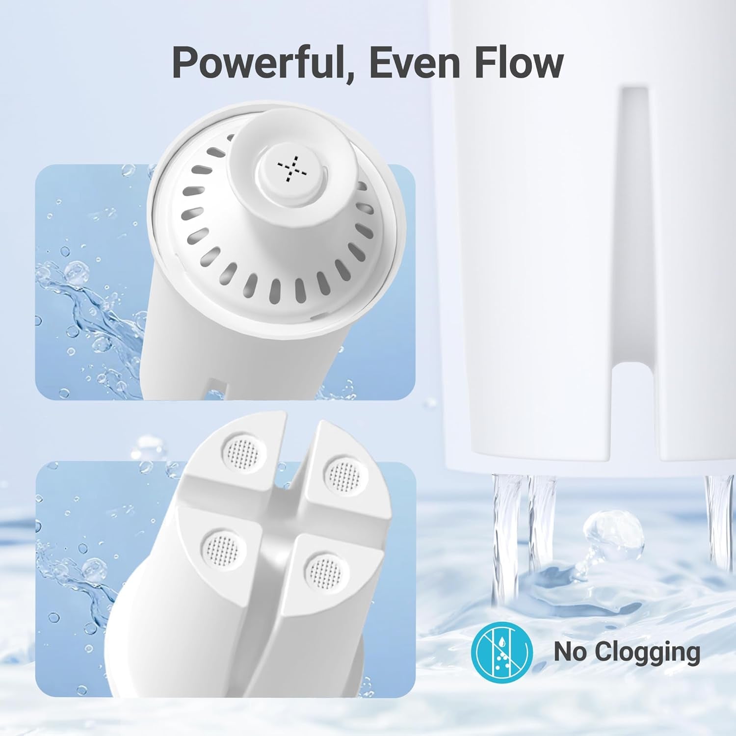 Filter Replacement for Brita® Water Pitcher & Dispenser, 6 Pack | Compatible with Brita® Pitchers and Dispensers, OB03, Mavea® 107007 and More, NSF Certified, 1 Year Filter Supply, Bpa-Free