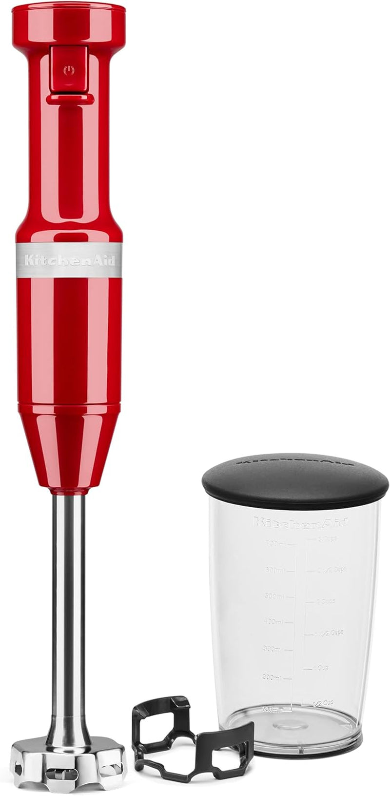Kitchenaid Variable Speed Corded Hand Blender, KHBV53, Empire Red | Removable 8" Blending Arm, Blending Jar with Lid, Bpa-Free Material, Blends Smoothies, Shakes, Soups